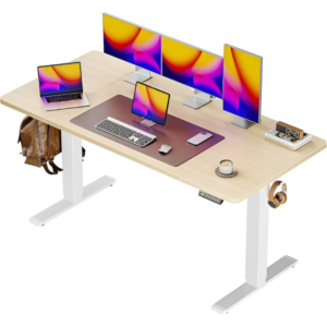 Adjustable standing desk setup for better posture and focus while working from home. Best Amazon office must-have.
