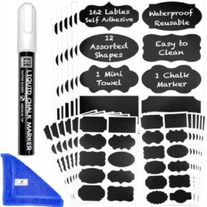 Amazon chalkboard label set used to label pantry jars and containers