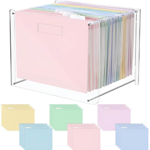 Desktop file organizer with labeled compartments to keep paperwork neat and easy to find. Best Amazon office must-have.
