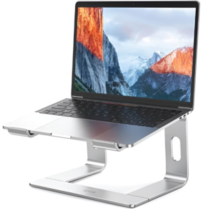 Adjustable laptop stand for neck support and better posture at your workstation. Best Amazon office must-have.