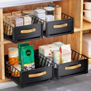 Amazon pull-out drawers maximizing storage space in a small pantry cabinet