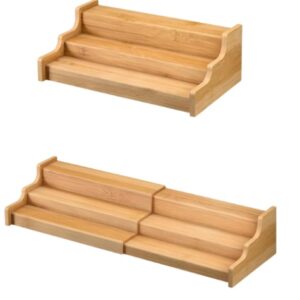 Amazon tiered shelf can organizer saving space in a compact pantry