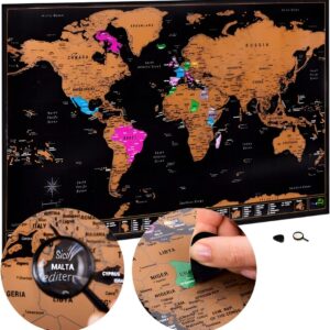 Scratch-off world map Secret Santa gift for coworkers, unique office gift, fun creative gift idea