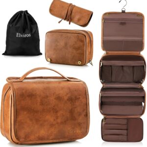 Leather toiletry bag Christmas gift for dad for travel essentials
