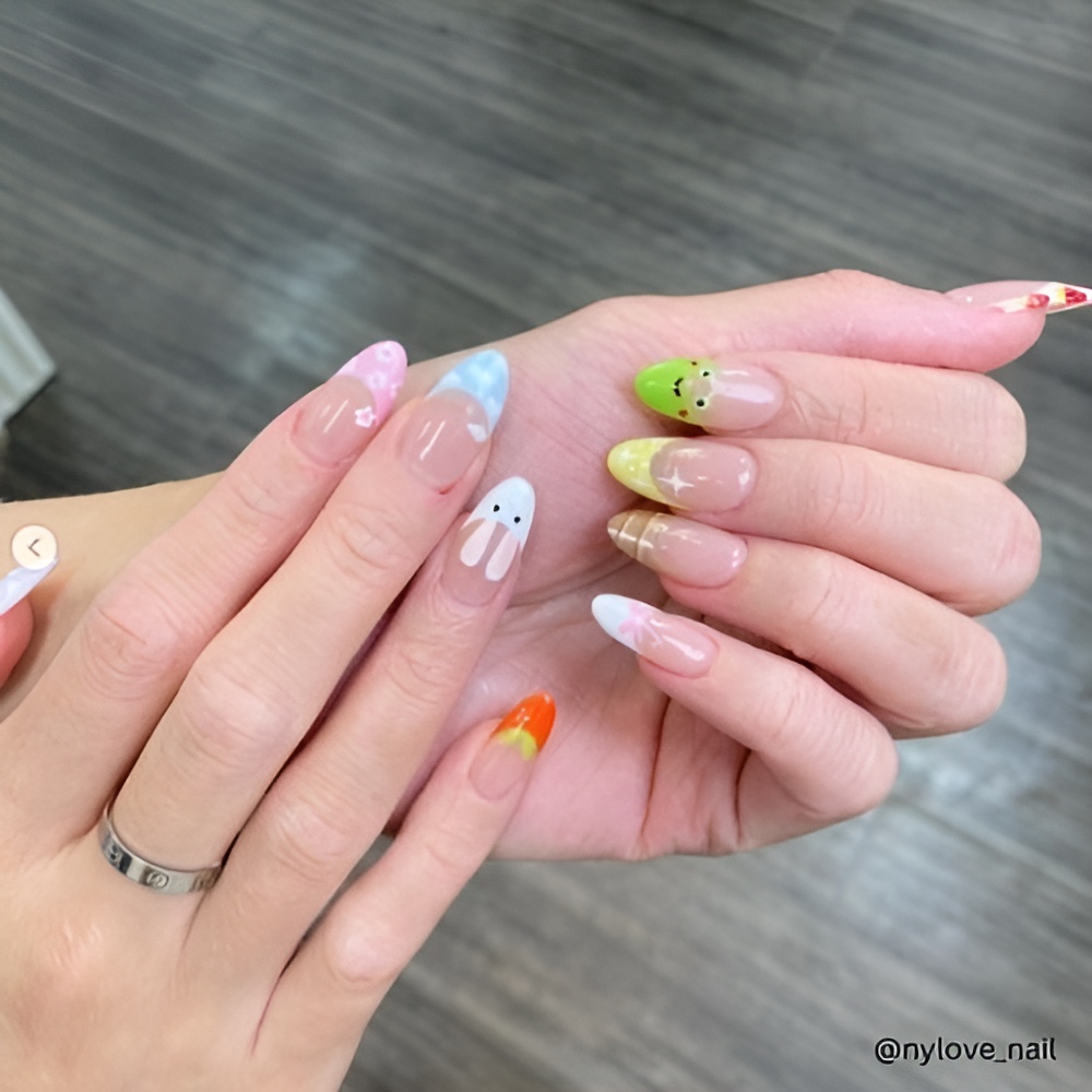 Pastel spring nail design with soft colors and a fresh seasonal manicure