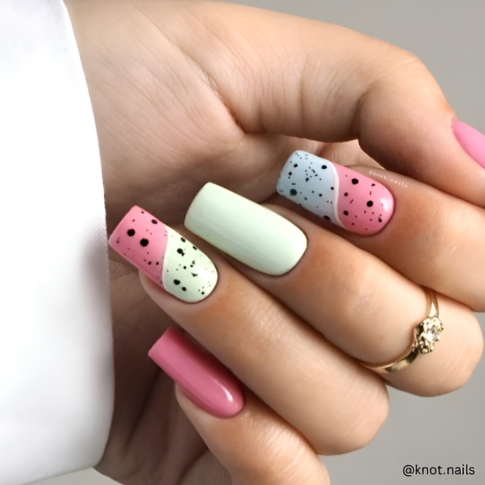 Easter Nail Ideas featuring pastel colors and a soft spring manicure design