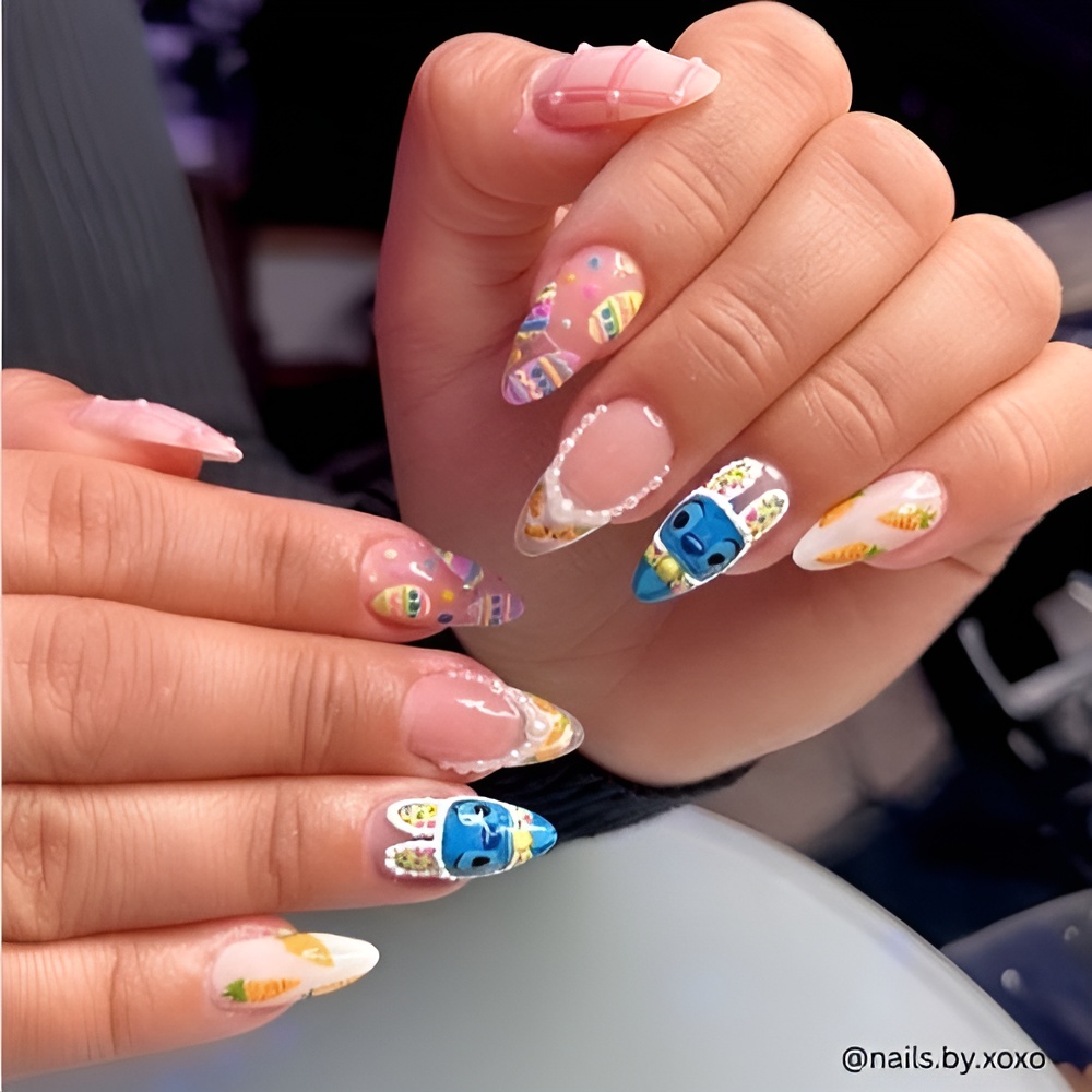 Easter Nail Ideas featuring pastel colors and a soft spring manicure design