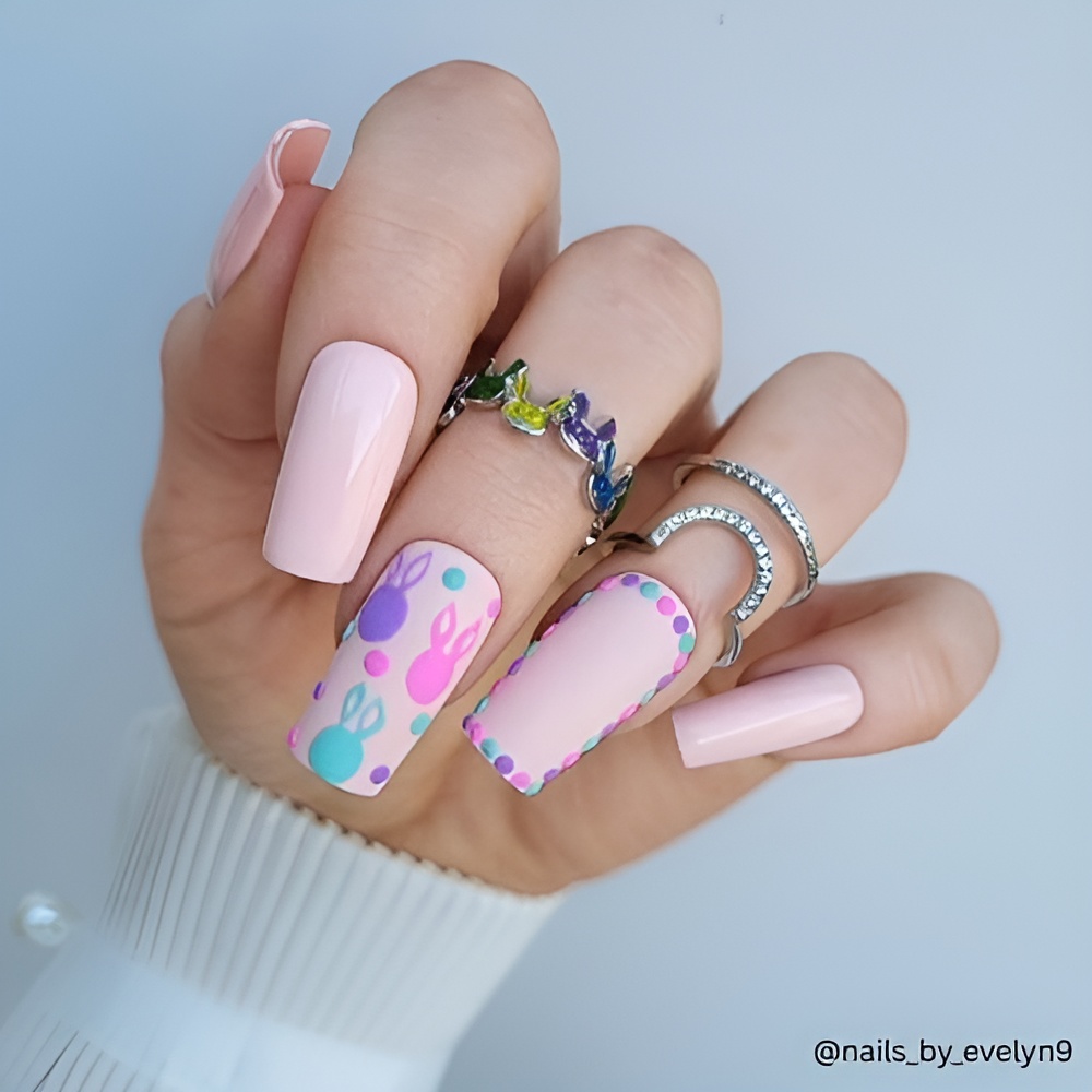 Easter Nail Ideas featuring pastel colors and a soft spring manicure design