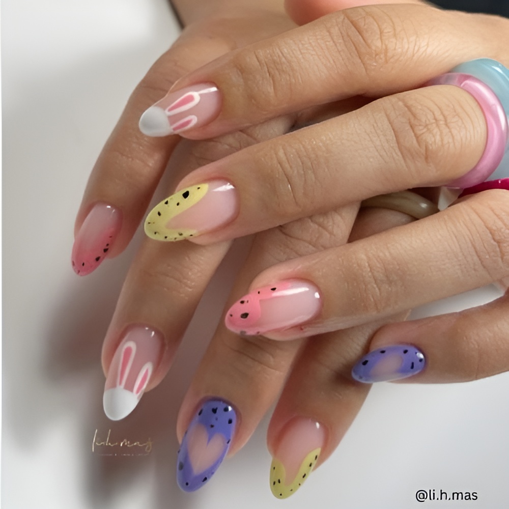 Easter Nail Ideas featuring pastel colors and a soft spring manicure design