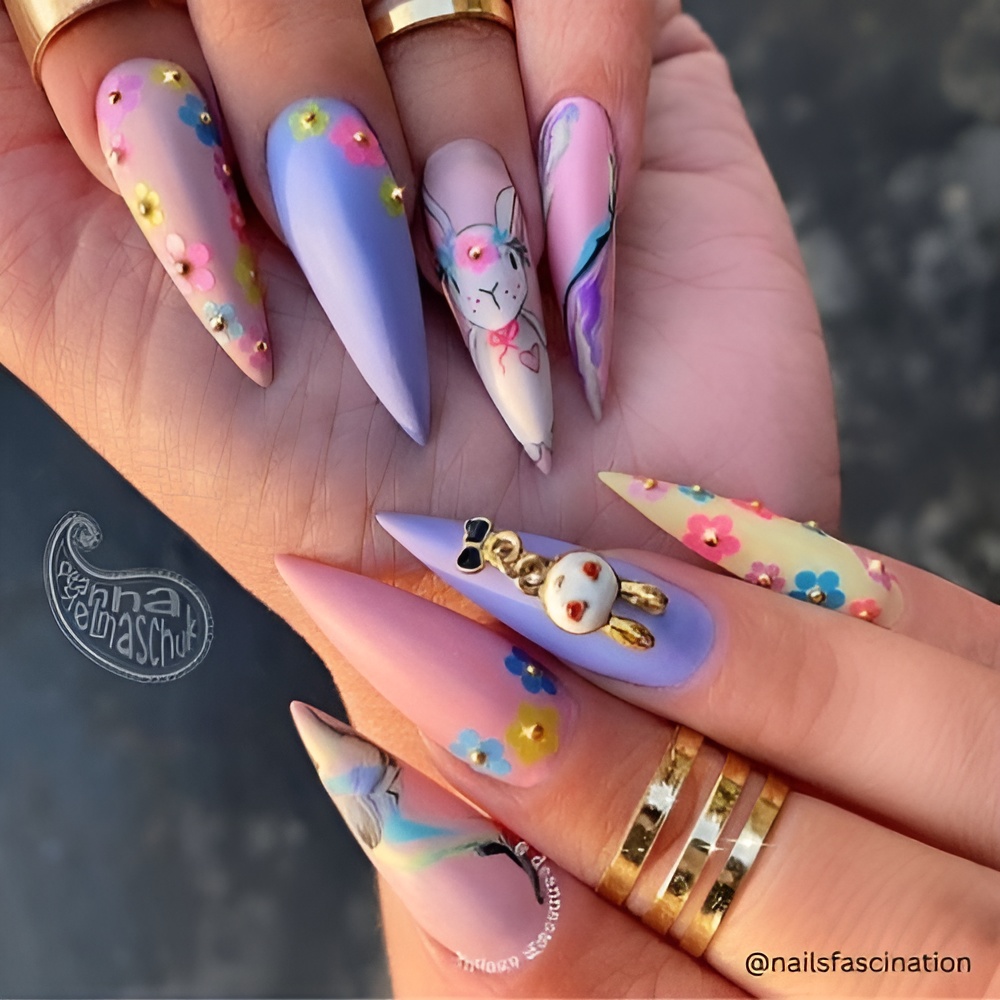 Easter Nail Ideas featuring pastel colors and a soft spring manicure design