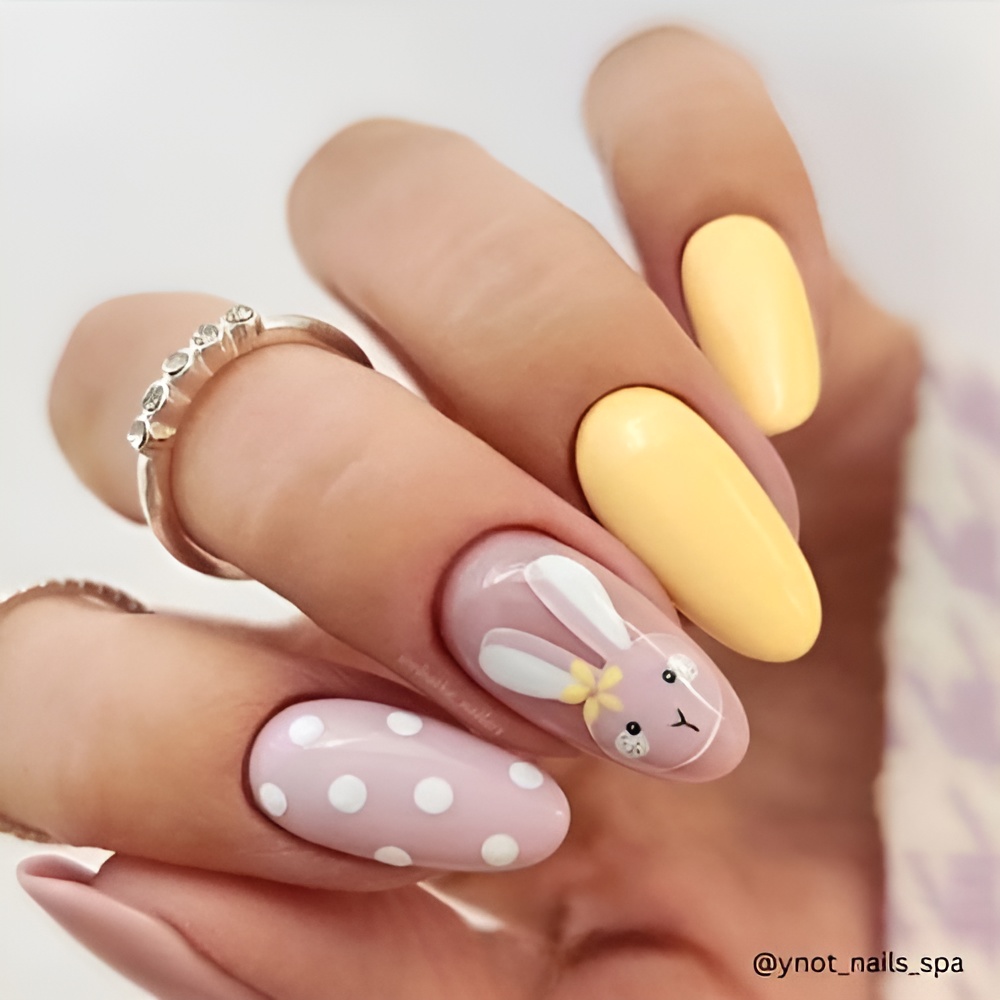 Easter Nail Ideas featuring pastel colors and a soft spring manicure design
