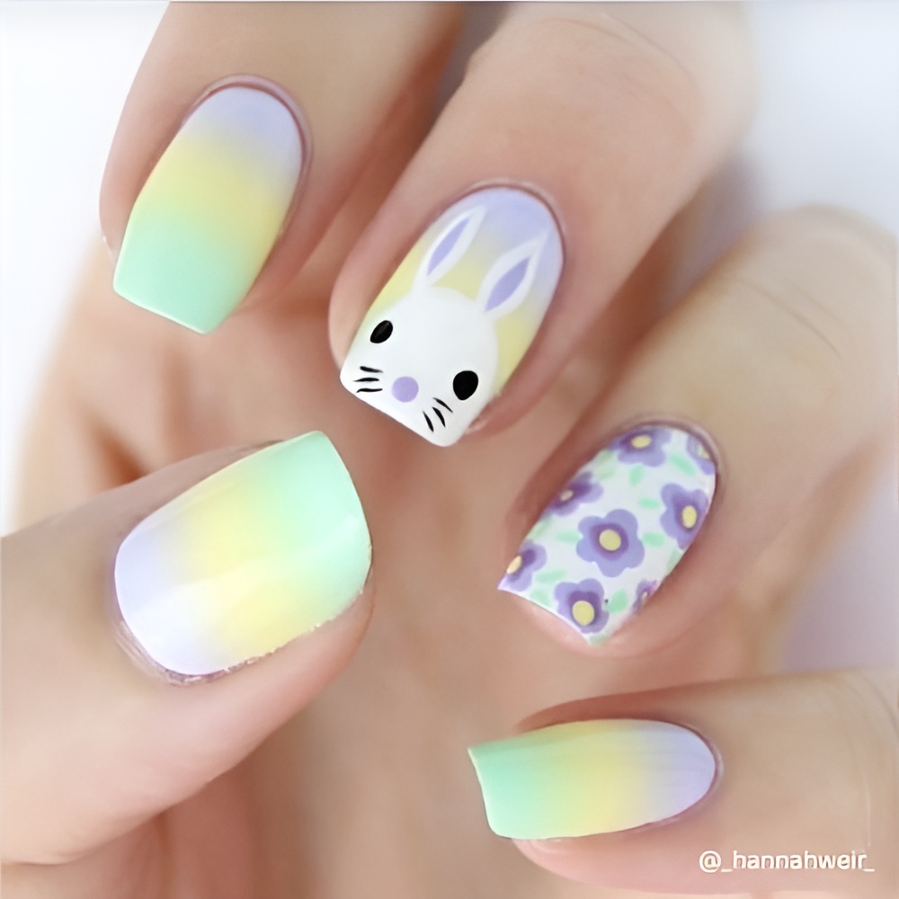Easter Nail Ideas featuring pastel colors and a soft spring manicure design