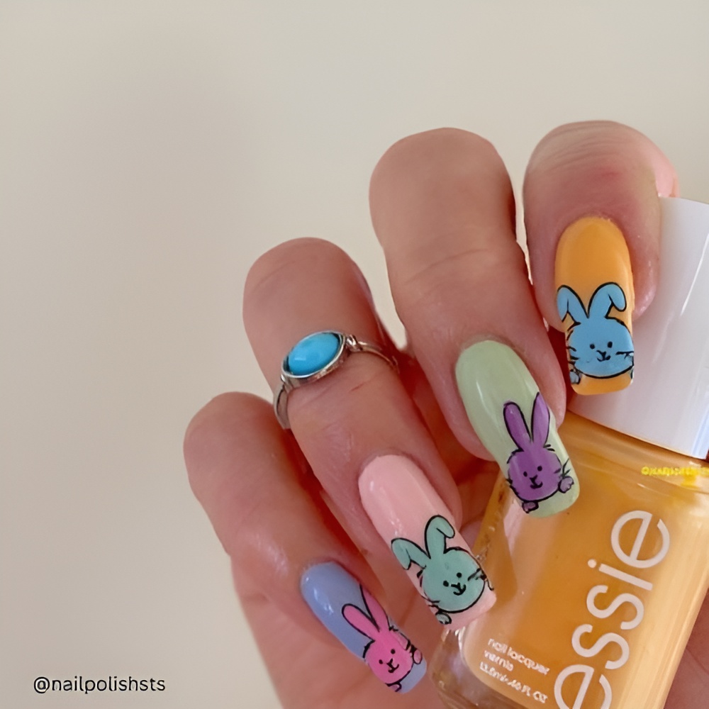 Easter Nail Ideas featuring pastel colors and a soft spring manicure design