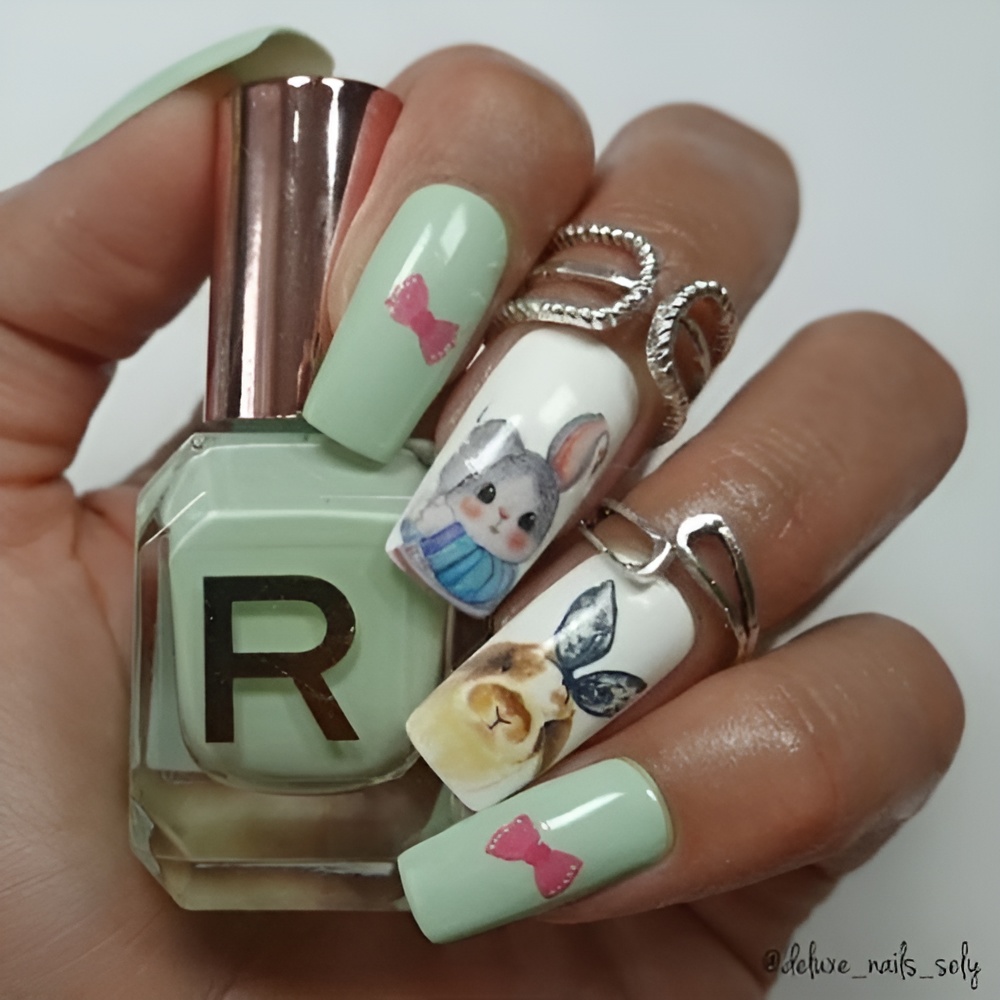 Easter Nail Ideas featuring pastel colors and a soft spring manicure design