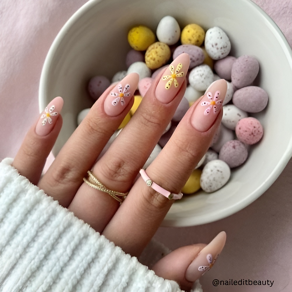 Easter Nail Ideas featuring pastel colors and a soft spring manicure design