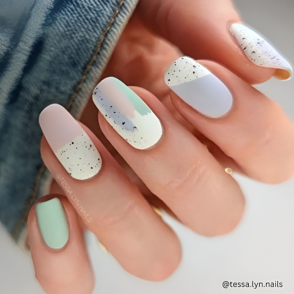 Pastel spring nail design with soft colors and a fresh seasonal manicure