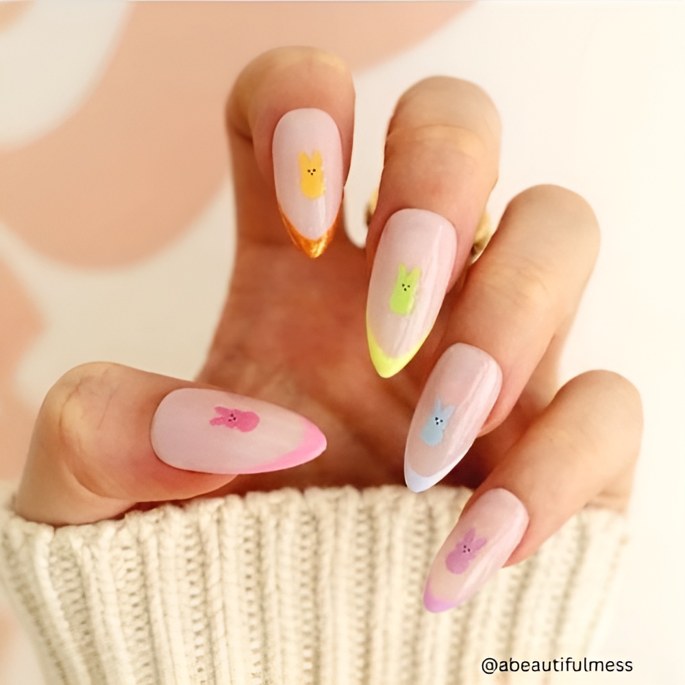 Easter Nail Ideas featuring pastel colors and a soft spring manicure design