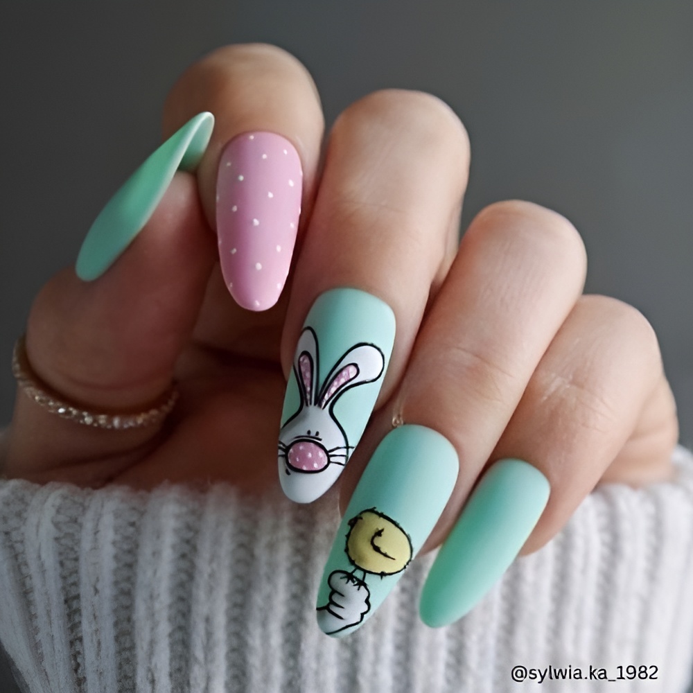 Easter Nail Ideas featuring pastel colors and a soft spring manicure design