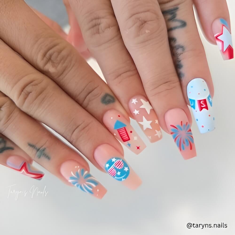 4th of July Nails